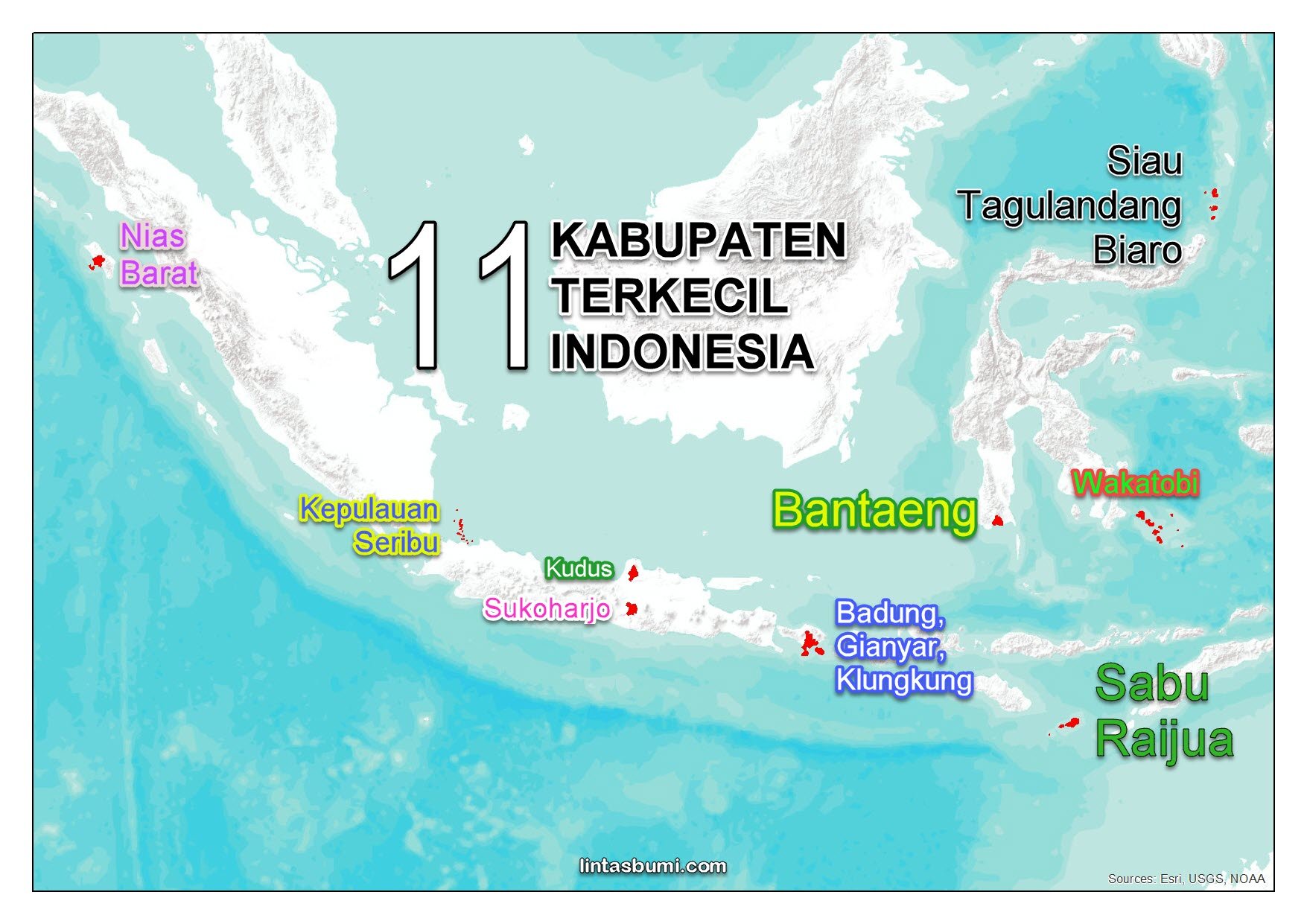 11 Kabupaten Berukuran Mini di Indonesia