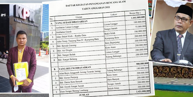 5 Proyek Penanganan Bencana Alam Ternyata Tidak Dibayar Pemkab Solok