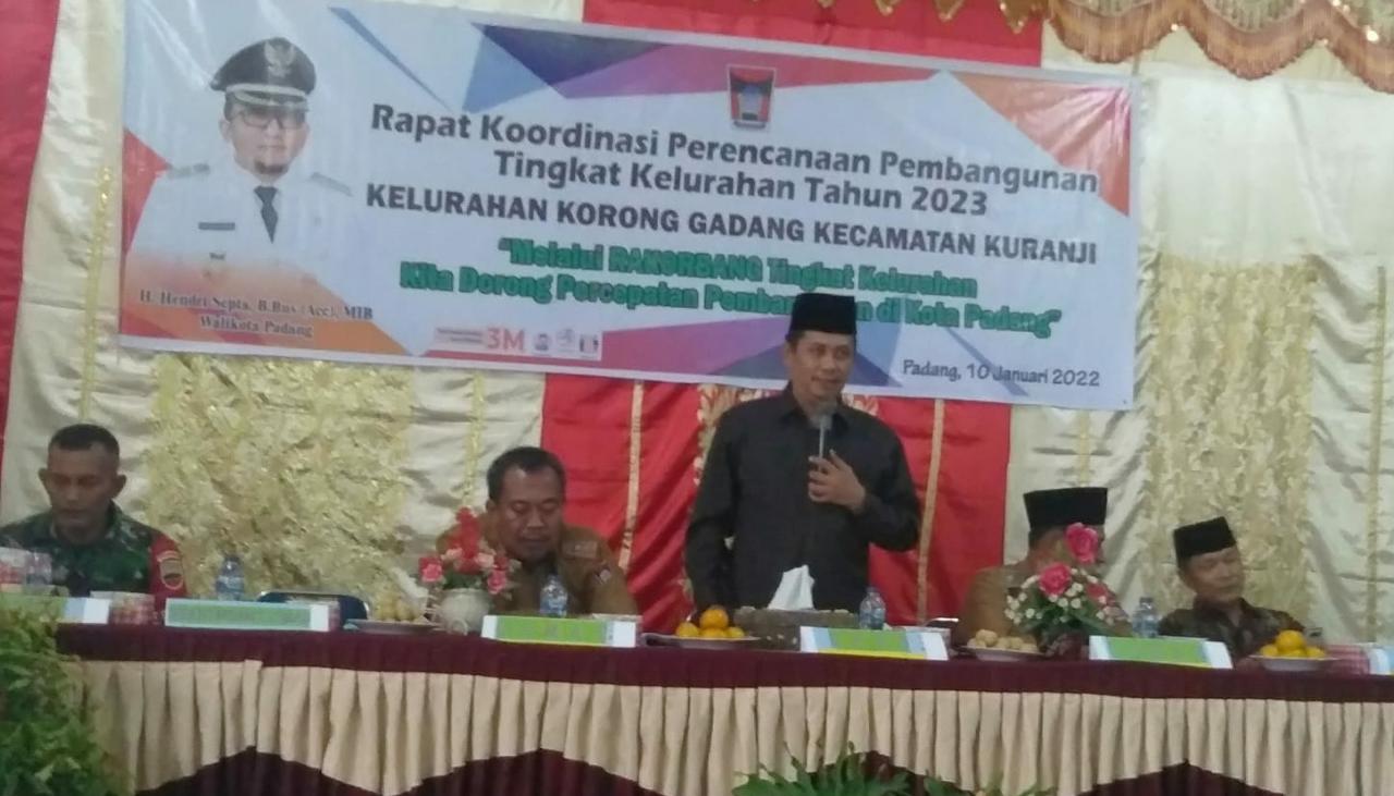 Rakorbang Kelurahan Korong Gadang Dihadiri Camat dan Anggota DPRD Provinsi