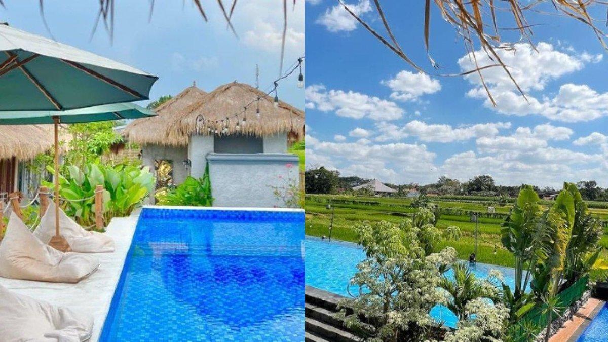 Daftar Wisata Hits di Klaten,Nuansa Bak di Bali,Wisatawan Bisa Berenang dengan Pemandangan Sawah