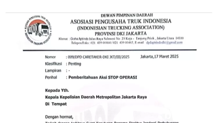 Keberatan Aturan, APTRINDO Akan Gelar Aksi Stop Operasi di DKI Jakarta