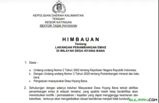 Surat Himbauan Kapolsek Tasik Payawan