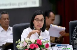 Indrawati dalam acara KSTI 2025 di Sasana Budaya Ganesa (Sabuga) ITB, Bandung, Jawa Barat, Kamis (7/8/2025).