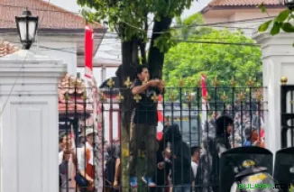 Aksi unjuk rasa di alun- alun Pati, Rabu (13/8/2025).