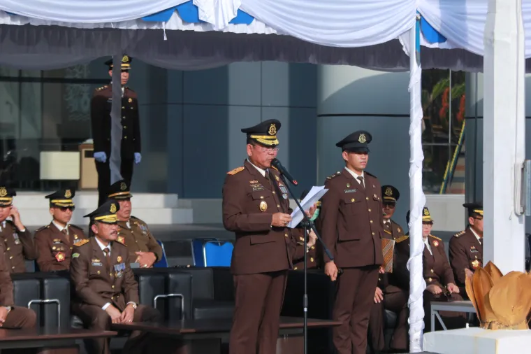 Apel Hari Lahir Kejaksaan RI di Kejaksaan Tinggi Kalimantan Tengah