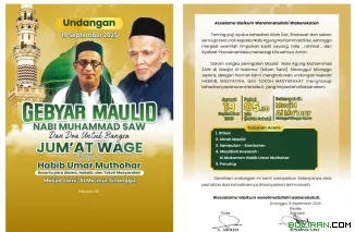 Undangan Gebyar Maulid Akbar Nabi Muhammad SAW, di Masjid Al Makmur Sinanggul Jepara. (Dok.Hasan Khambali)
