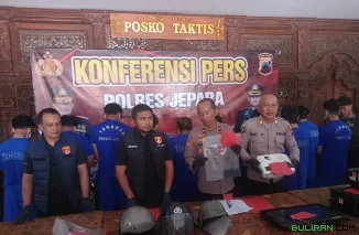 Konferensi Pers Polres Jepara, Selasa (2/9/2025).