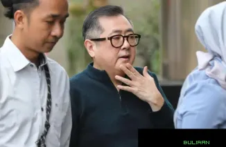 Kakak pengusaha Hary Tanoesoedibjo, Rudy Tanoe saat menyambangi Gedung Merah Putih KPK, Jalan Kuningan Persada, Jakarta, Kamis (14/12/2023).