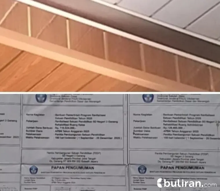 Proyek revitalisasi bangunan di SD Negeri 2 Geneng, Kabupaten Jepara.