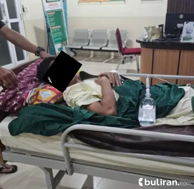 Foto, warga Sidanega yang jatuh dan mengalami luka serius di RS Siaga Medika Purbalingga.