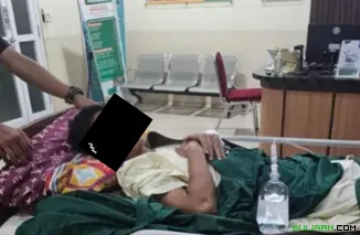 Foto, warga Sidanega yang jatuh dan mengalami luka serius di RS Siaga Medika Purbalingga.