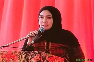Anggota DPRD Grobogan Farida Ristianti, berikan sambutan pada Musrenbangcam Kecamatan Gubug, Kabupaten Grobogan di balai pendopo Kecamatan Gubug, Selasa (10/2/2026).
