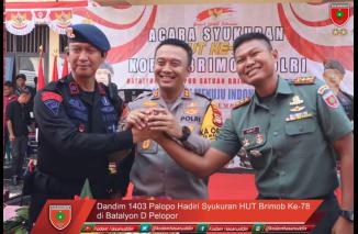 Dandim 1403 Palopo Hadiri Syukuran HUT Brimob Ke-78 di Batalyon D Pelopor