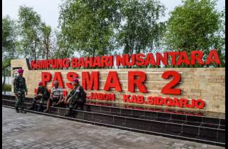 Jelang Hari Raya Idhul Fitri, Prajurit Yonif 3 Marinir Laksanakan Patroli Sektor Di Wilayah Kampung Bahari Nusantara