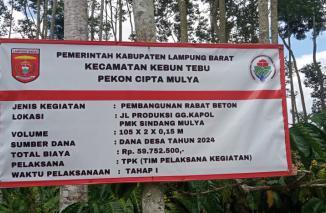 !!! Miris Pembangunan Jalan Rabat Beton di Pekon Cipta Mulya Diduga Dikerjakan Asal Jadi