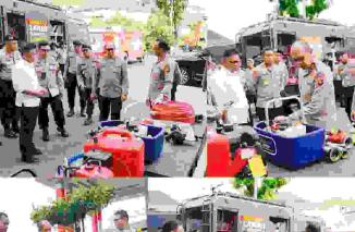 Pastikan Siap Dukung Antisipasi Karhutla, Kapolda Sumsel Periksa Kendaraan dan Sarana Peralatan Pemadam Api