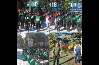 Koramil 0825-17/Muncar Latih PBB Dalam Rangka MPLS, SMK MAMBAUL ULUM Muncar Kecamatan Muncar Kabupaten Banyuwangi