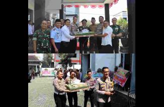Soliditas Penegak Hukum Polres Magetan Kirim Tumpeng ke Kejari di Hari Bhakti Adhyaksa ke-64