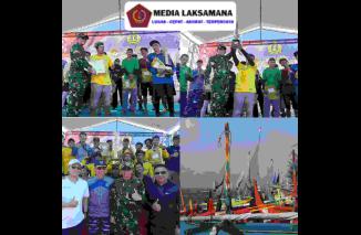 Hut Ke 53 Lanal Banyuwangi, Dandim 0825/Banyuwangi Hadiri Lomba Perahu Layar Tradisional Di Pantai Waru