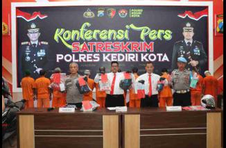 Polres Kediri Kota Ungkap 8 Kasus Pengeroyokan Hingga Curanmor Selama Bulan Juli 2024
