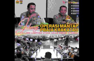 Jelang Operasi Mantap Praja Krakatau, Polres Lampung Utara Gelar Rakor Internal