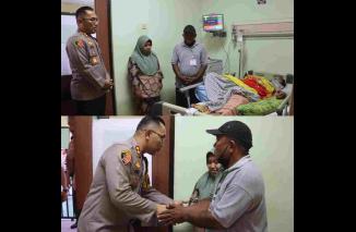 Kapolres Probolinggo Kota Kunjungi Korban Laka Perlintasan Kereta Api, Beri Dukungan dan Doa