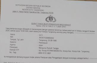 ST Korban Penipuan yang Dilakukan Oleh LH Lapor ke Polresta Tangerang