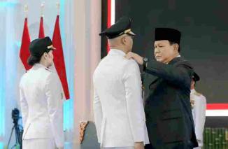 Presiden Prabowo Subianto Secara Resmi Melantik Rahmat Mirzani Djausal dan Jihan Nurlela Sebagai Gubernur dan wakil Gubernur Provinsi lampung Periode 2025-2030