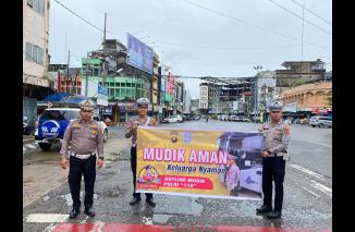 Satlantas Polresta Jambi Gencar Sosialisasikan Hotline Mudik Polri 110 Mudik Aman Keluarga Nyaman