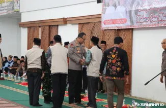 Polres Lampung Barat Laksanakan Pengamanan Pelepasan 307 Calon Jamaah Haji
