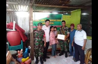 Tekan Angka Anak Stunting, Danramil 1408-08/Makassar Mayor Inf  Hatta Berikan Bantuan di wilayahnya