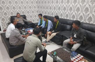 Foto Kapolres Langkat AKBP Faisal Rahmat Husein Simatupang, SIK, SH, MH Menerima Kunjungan Serikat Mahasiswa Muslimin Indonesia (SEMMI)