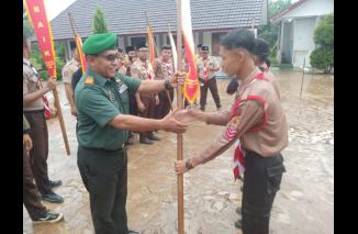 Danramil 0421-09 / Tanjung Bintang Hadiri Upacara Penutupan Lomba Tingkat III Regu Pramuka Penggalang Tahun 2023.
