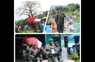 Kapten Arm Sutoyo Danramil 0825/04 Pimpin Upacara Pemakaman Militer Almarhum Peltu Purn Tukiman