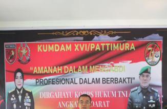 Kumdam XVI/Pattimura Rayakan Syukuran HUT Korp Hukum TNI AD ke -71.