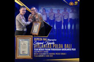 Dir Lantas Polda Bali Raih Penghargaan Dari Kakorlantas Polri