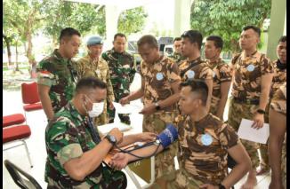 Asops Kasdam Pattimura Tinjau Rikkes dan Rikmat Purna Tugas Satgas Lebanon