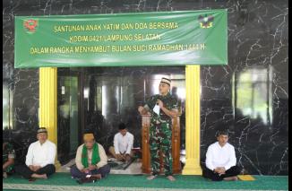 Sambut Ramadhan 1444 H, Kodim 0421/Ls Gelar Doa Bersama dan Santuni Anak Yatim