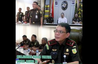 Kejati Maluku Mengikuti Kunjungan Kerja Virtual Jaksa Agung RI Tahun 2023.