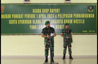 Dandim 0421/Ls Pimpin Acara Tradisi Satuan