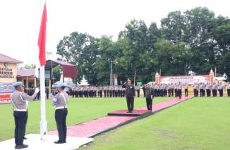 Upacara peringati HUT RI ke 78 polres Labuhan Batu