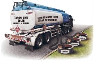 Foto Gawat Terulang Kembali Mafia Suling Minyak Subsidi BBM di SPBU 14.214.215 Pertamina Cikampak Kuda Putih