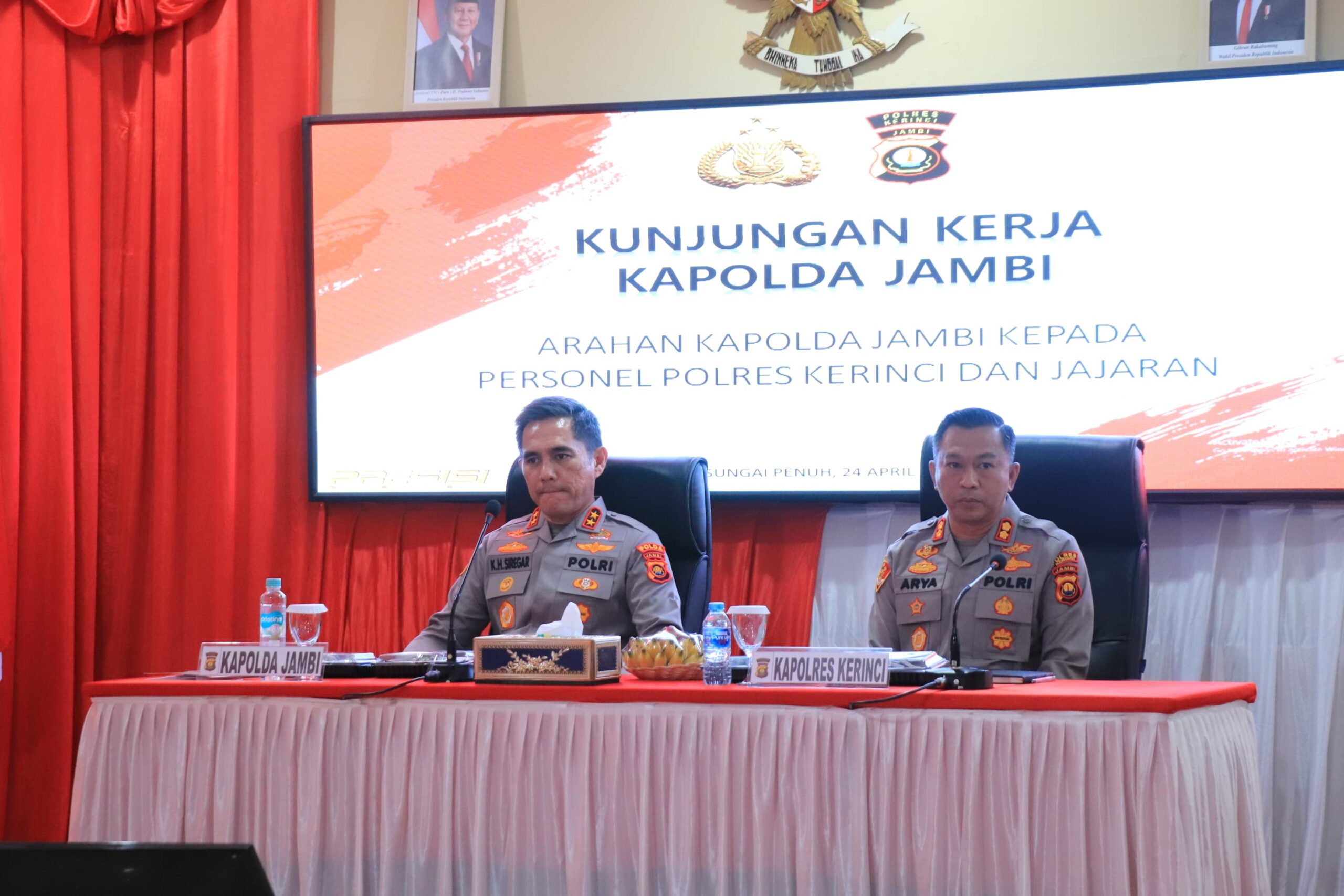 Kapolda Jambi, Irjen Pol. Krisno H. Siregar melakukan kunjungan kerja ke wilayah hukum Polres Kerinci