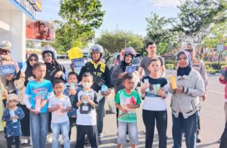 Ditlantas Polda Riau Warnai CFD Pekanbaru dengan Kampanye Keselamatan Berlalu Lintas