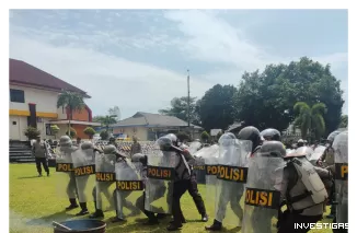 Foto Mengantisipasi Gangguang kamtibmas Polres Bangka Latihan Dalmas