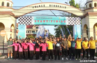 Foto Semarak Hari Bhayangkara ke-79, Polres Bengkalis Gelar Bhayangkara Run 2025