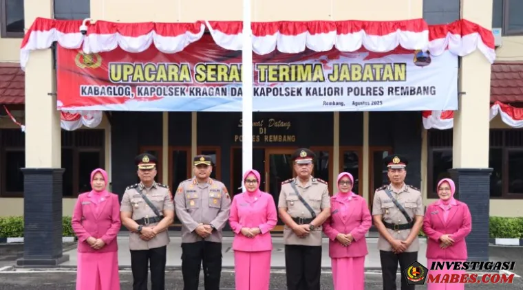 Kapolres Rembang Pimpin Upacara Sertijab Kabag Logistik, Kapolsek Kragan &amp; Kaliori