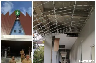 Foto Plafon Gedung Garuda Ambruk Proyek Mewah Runtuh, Rakyat Minta Mabes Polri, KPK dan Kejati Kalbar Usut Tuntas