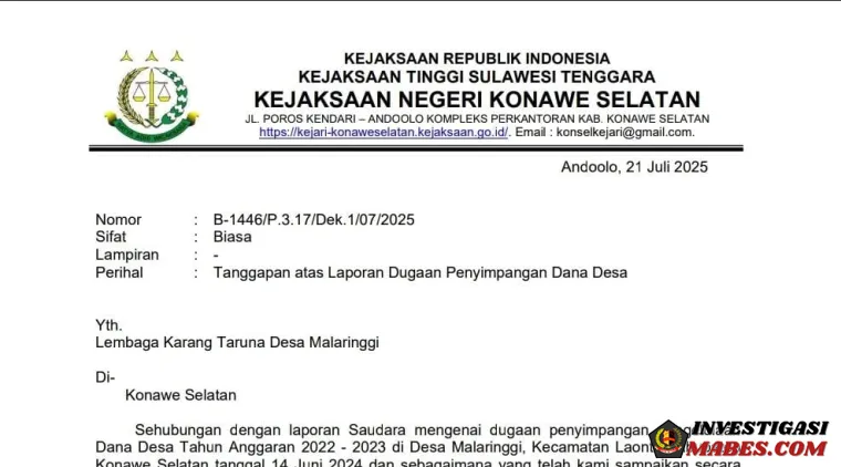 Kades Malaringgi, Kec. Laonti Diduga Menggelapkan Kembali Temuan Dana Desa tahun 2023 yang Telah di Kembalikan ke Kas Desa