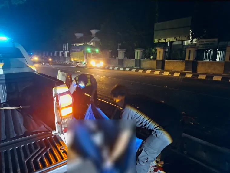 Laka Tunggal di Jalan P. Sudirman Pati, Satu Pengendara Meninggal Dunia